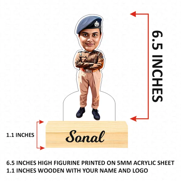 Customized_Police_Caricature_Personalized_Gift_Name_&_Logo_Engraved_With_Wooden_Base_Tabletop_Frame