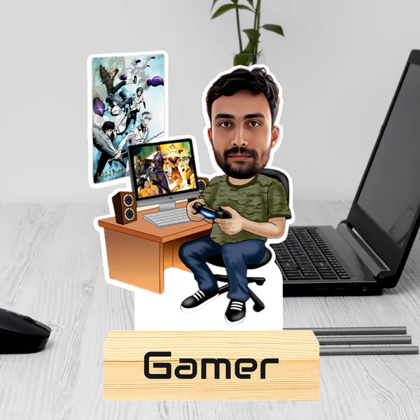 Capturing_Happiness_Customized_Gamer_Caricature_Wooden_Base_Table_Frame_With_Name_&_Logo_Gift_For_Unique_Desk_Décor_&_Gamers