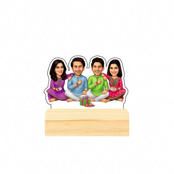 Capturing_Happiness_Customized_Rakhi_Special_Caricature_Gift_For_Brother_And_Sisiter_Personalized_Sibling_Standee_with_Name_&_Logo_Wooden_Base