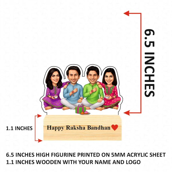 Capturing_Happiness_Customized_Rakhi_Special_Caricature_Gift_For_Brother_And_Sisiter_Personalized_Sibling_Standee_with_Name_&_Logo_Wooden_Base