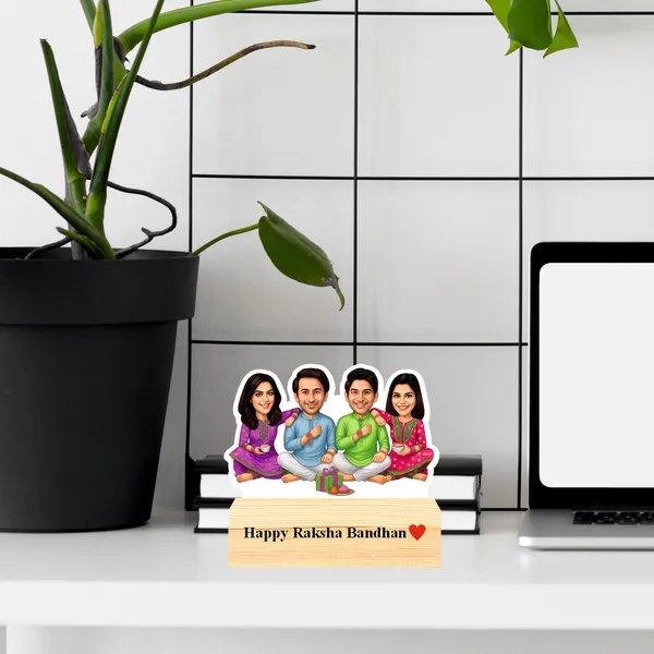 Capturing_Happiness_Customized_Rakhi_Special_Caricature_Gift_For_Brother_And_Sisiter_Personalized_Sibling_Standee_with_Name_&_Logo_Wooden_Base