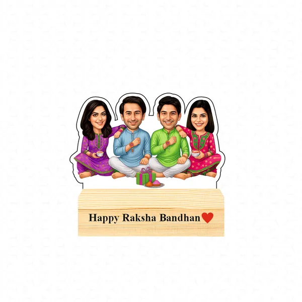 Capturing_Happiness_Customized_Rakhi_Special_Caricature_Gift_For_Brother_And_Sisiter_Personalized_Sibling_Standee_with_Name_&_Logo_Wooden_Base