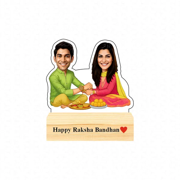 Rakhi_Special_Caricature_Gift_–_Personalized_Sibling_Standee_with_Wooden_Base