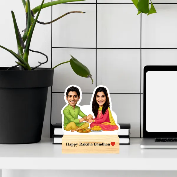Rakhi_Special_Caricature_Gift_–_Personalized_Sibling_Standee_with_Wooden_Base