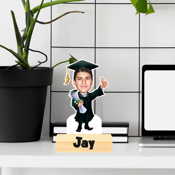 Customized_Graduation_Caricature_Personalized_Gift_with_Wooden_Base,_Tabletop_Frame,_Name_&_Logo_Engraved