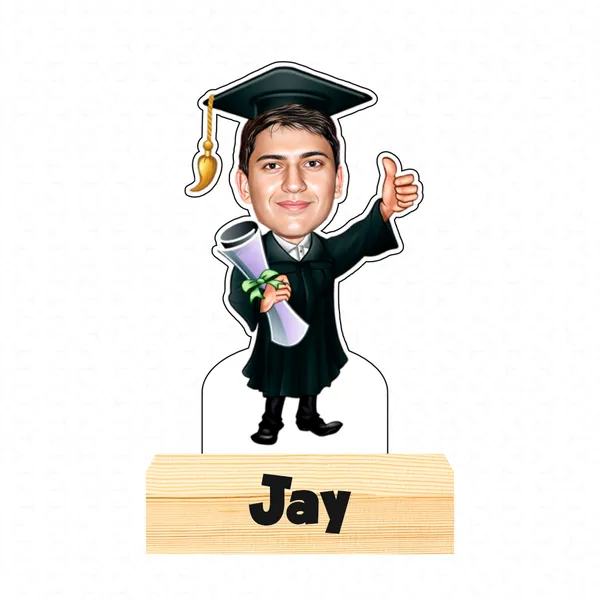 Customized_Graduation_Caricature_Personalized_Gift_with_Wooden_Base,_Tabletop_Frame,_Name_&_Logo_Engraved