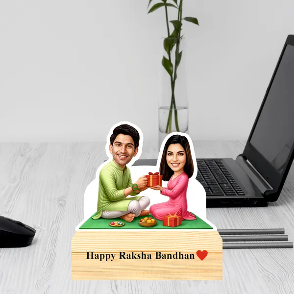 Customized_Rakhi_Special_Caricature_Gift_For_Brother_And_Sisiter_Personalized_Sibling_Standee_with_Name_&_Logo_Wooden_Base