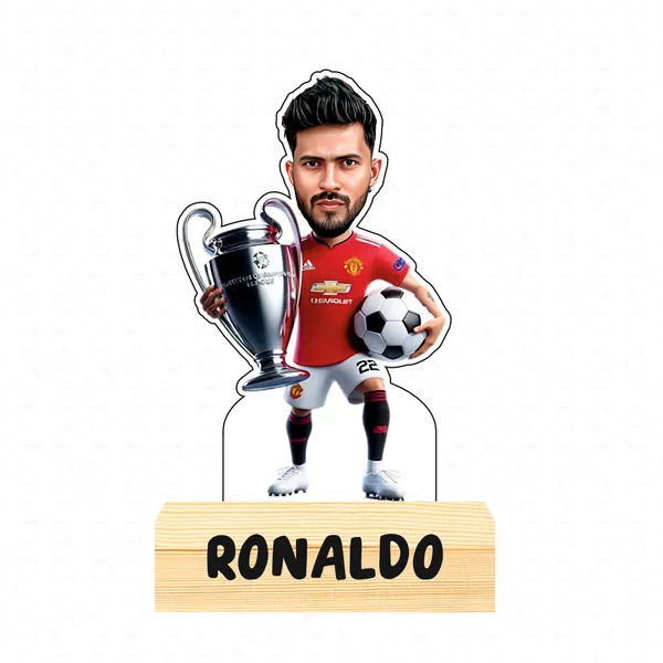 Football_Star_Caricature_–_Personalized_Male_Player_Standee_with_Wooden_Base