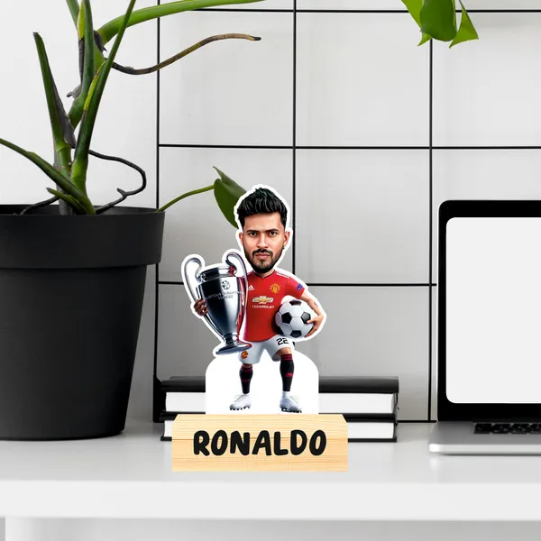Football_Star_Caricature_–_Personalized_Male_Player_Standee_with_Wooden_Base
