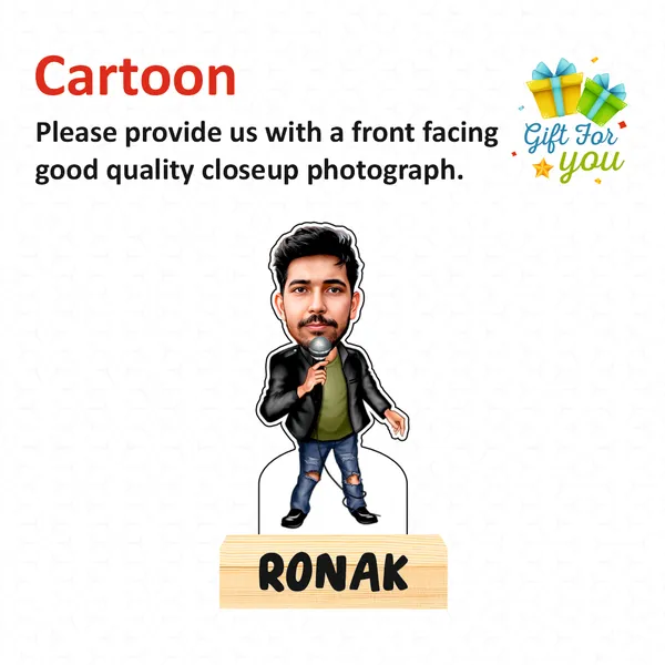 Male_Singer_Caricature_with_Wooden_Base