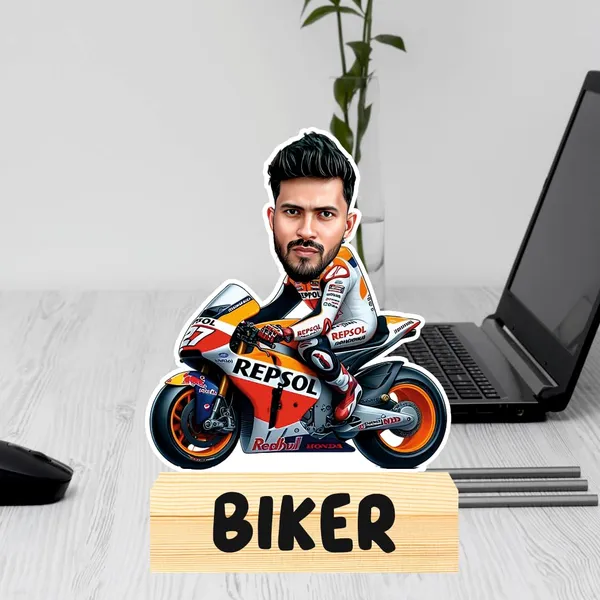 Customized_Adventure_Caricature_Racer_Wooden_Base__Personalized_Gift_With_Wooden_Base_Name_&_Logo_Engraved_