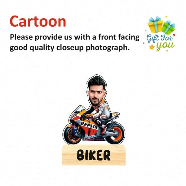 Customized_Adventure_Caricature_Racer_Wooden_Base__Personalized_Gift_With_Wooden_Base_Name_&_Logo_Engraved_