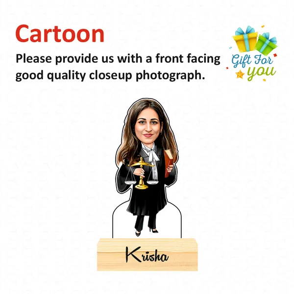 Customized_Advocate_Caricature_Personalized_Gift_with_Wooden_Base,_Tabletop_Frame,_Name_&_Logo_Engraved