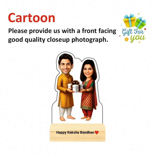 Capturing_Happiness_Customized_Rakhi_Special_Caricature_Gift_For_Brother_And_Sisiter_Personalized_Sibling_Standee_with_Name_&_Logo_Wooden_Base