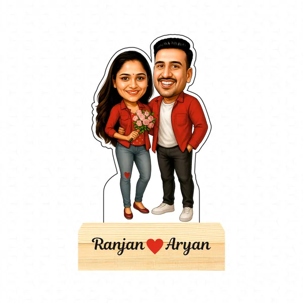 Multicolor_Caricature_with_Wooden_Base_For_Home_Decor