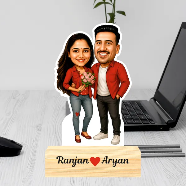 Multicolor_Caricature_with_Wooden_Base_For_Home_Decor