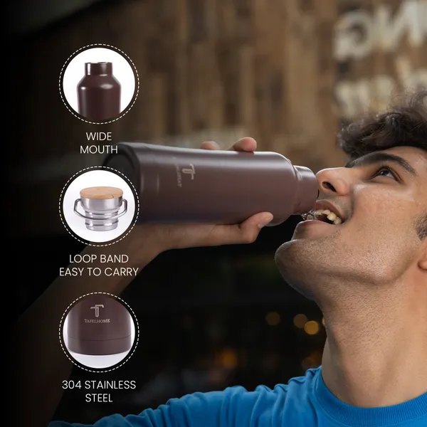 Mud_Brown_Stainless_Steel_Water_Bottle_For_Unisex
