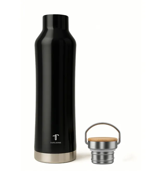 Glossy_Black_Stainless_Steel_Water_Bottle_For_Unisex