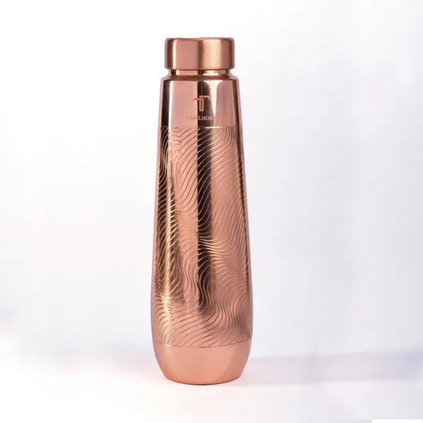 GLOSSY_ETCHED_SWIRL_|_900_ML_Pure_Copper_Water_Bottle_