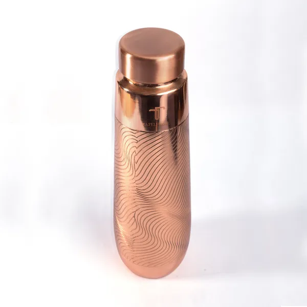 GLOSSY_ETCHED_SWIRL_|_900_ML_Pure_Copper_Water_Bottle_
