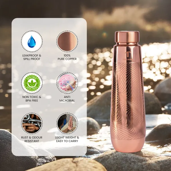 GLOSSY_ETCHED_SWIRL_|_900_ML_Pure_Copper_Water_Bottle_