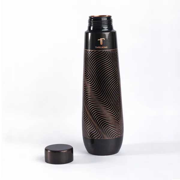 MATTE_BLACK_SWIRL_|_900_ML_Pure_Copper_Water_Bottle_