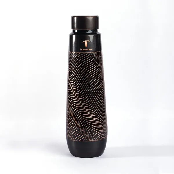 MATTE_BLACK_SWIRL_|_900_ML_Pure_Copper_Water_Bottle_