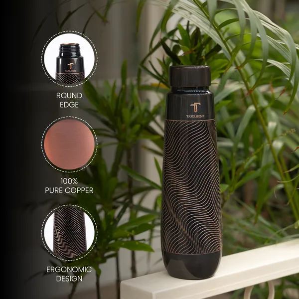 MATTE_BLACK_SWIRL_|_900_ML_Pure_Copper_Water_Bottle_