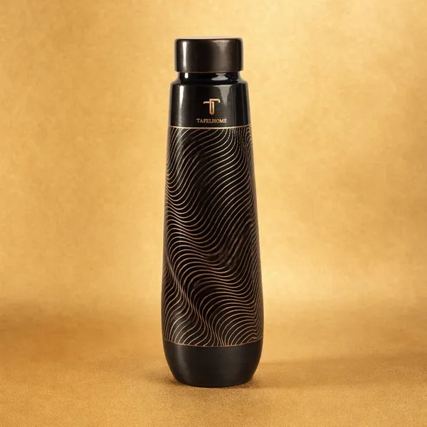 MATTE_BLACK_SWIRL_|_900_ML_Pure_Copper_Water_Bottle_