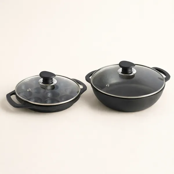 Black_Cast_Iron_Appam_Patra_With_Lid_For_Kitchen_Use_And_Kadai_(Pack_Of_2)