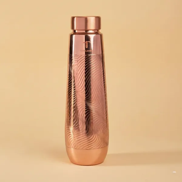 GLOSSY_ETCHED_SWIRL_|_900_ML_Pure_Copper_Water_Bottle_