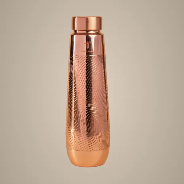 GLOSSY_ETCHED_SWIRL_|_900_ML_Pure_Copper_Water_Bottle_