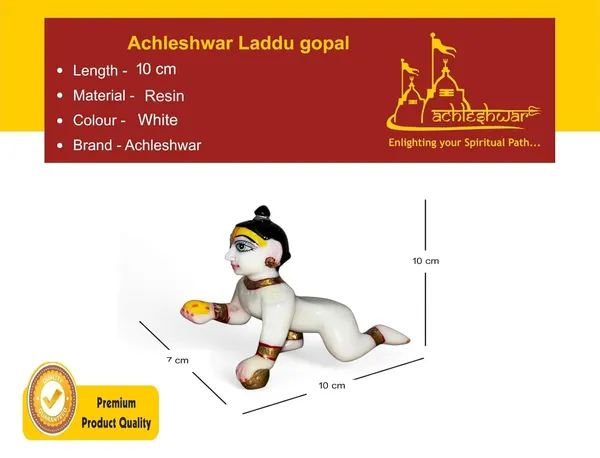 AchleshwarÃ¯Â¿Â½_Cultured_Marble_Hand_Crafted_Statue_Of_Laddu_Gopal_Kanha_Ji_Statue_Murti_Bal_Gopal_Idol_(White)_For_Pooja,_Gift_&_Home/Office_Decoration_(Size_4_Inch)
