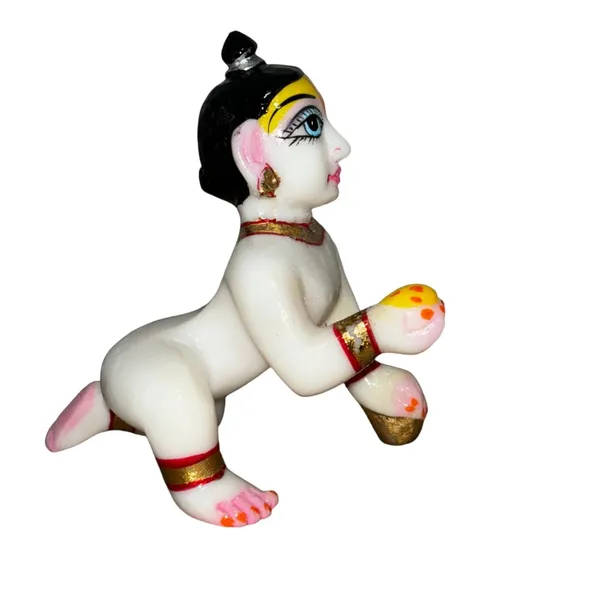 AchleshwarÃ¯Â¿Â½_Cultured_Marble_Hand_Crafted_Statue_Of_Laddu_Gopal_Kanha_Ji_Statue_Murti_Bal_Gopal_Idol_(White)_For_Pooja,_Gift_&_Home/Office_Decoration_(Size_4_Inch)