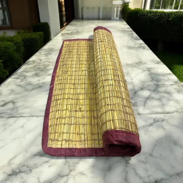 Natural_Kusha_Grass_Aasan_For_Puja,Mandir,_Yoga,_Meditation,_Pranayam,_Natural_Foldable_Pooja_Sitting_Chatai,_Multi_Purpose_Traditional_Floor_Mat_Aasan_Size_22_X24_Inch_Daab_Aasan