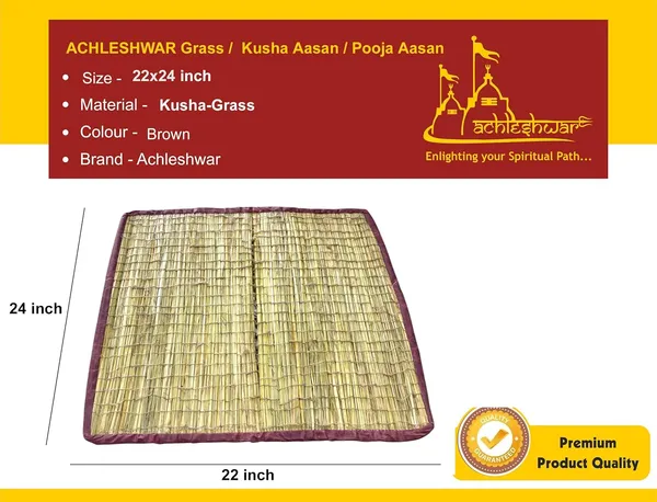 Natural_Kusha_Grass_Aasan_For_Puja,Mandir,_Yoga,_Meditation,_Pranayam,_Natural_Foldable_Pooja_Sitting_Chatai,_Multi_Purpose_Traditional_Floor_Mat_Aasan_Size_22_X24_Inch_Daab_Aasan
