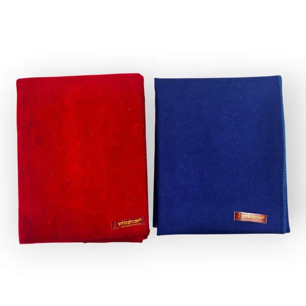Combo_Of_Premium_Red_And_Navyblue_Woolen_Aasan_Completely_Handcrafted_Perfect_Mat_For_Meditation_&_Prayers_-_Soft,_Comfortable_(Size_23_X_30_Inch)