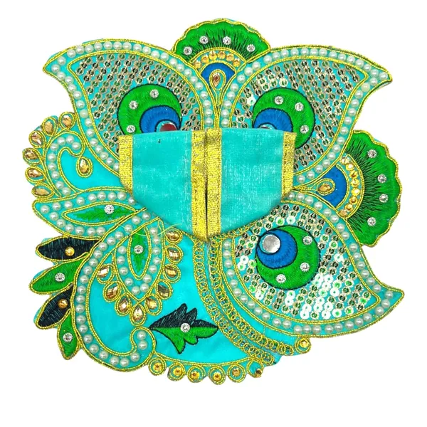 Premium_Laddu_Gopal_Poshak_|_Bal_Gopal_Poshak_|_Kanha_Ji_Dress_For_Small_Idol_For_Size_5_Pack_Of_6_Handmade_Peacock_Feather_Embroidery_Dress_With_Pearl_Work