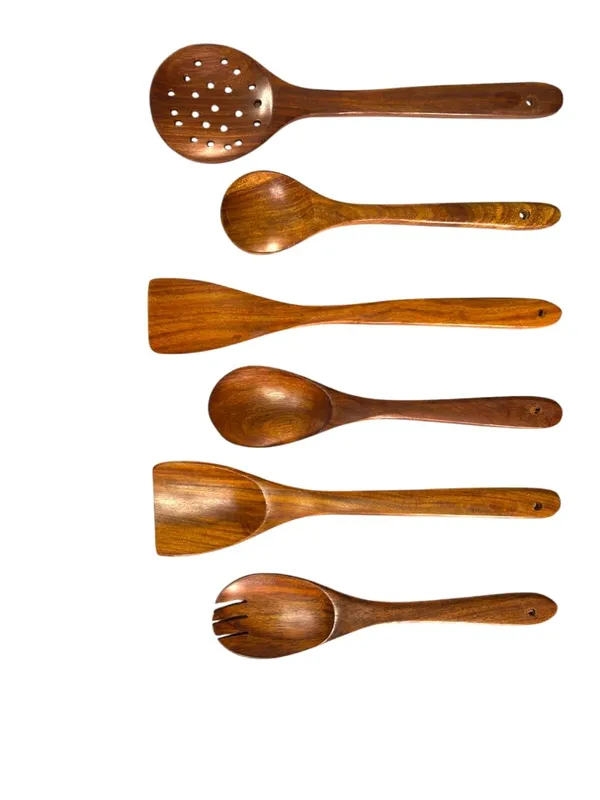Wooden_Kitchen_Utensil_Set,_6_Piece_Sagwan_Cooking_Spoons_And_Spatulas_For_Non-Stick_Cookware