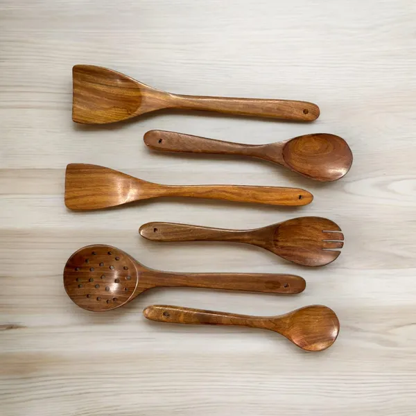 Wooden_Kitchen_Utensil_Set,_6_Piece_Sagwan_Cooking_Spoons_And_Spatulas_For_Non-Stick_Cookware