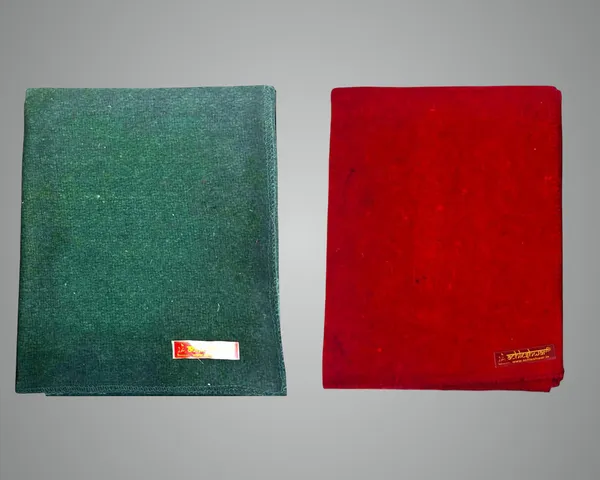 Combo_Of_Premium_Green_And_Red_Woolen_Aasan_Completely_Handcrafted_Perfect_Mat_For_Meditation_&_Prayers_-_Soft,_Comfortable_(Size_23_X_30_Inch)