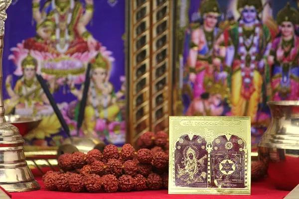 Shri_Saraswati_Yantra_For_Enhancement_Of_Knowledge,Education,Businessmen_And_People_Involved_In_Creative_Work.Pocket_Yantram,Energised,Copper,Multicolor(2X2_Inch);Ach129