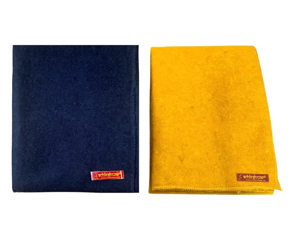 Combo_Of_Premium_Dark_Blue_&_Yellow_Woolen_Aasan_Completely_Handcrafted_Perfect_Mat_For_Meditation_&_Prayers_-_Soft,_Comfortable(Size_23_X_30_Inch)