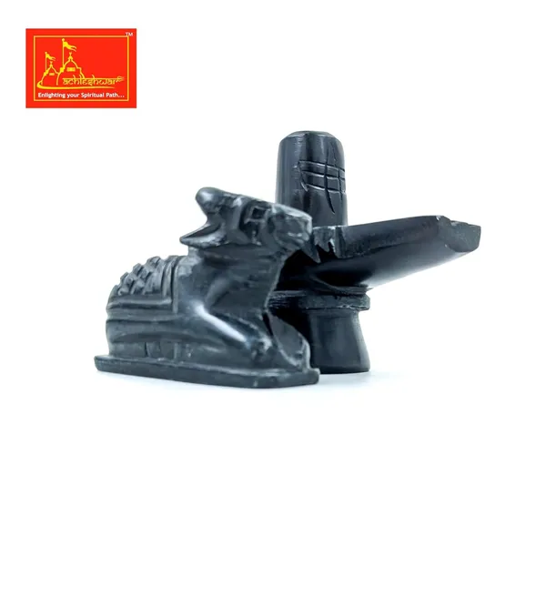 Original_Hand_Crafted_Black_Marble_Shivling_&_Nandi_For_Pooja|Mandir|Decor|Office|Gifting_(2.5_Inch)