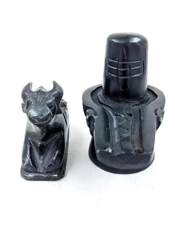 Original_Hand_Crafted_Black_Marble_Shivling_&_Nandi_For_Pooja|Mandir|Decor|Office|Gifting_(2.5_Inch)