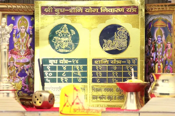 Shri_Budh_Shani_Yog_Nivaran_Yantra_With_Mantra_Help_You_Stay_Away_From_All_Bad_Habits,_Keep_You_On_Right_Track_&_Make_You_A_Responsible_Person.Energised,Copper,Multicolor_(6X6_Inch);Ach163