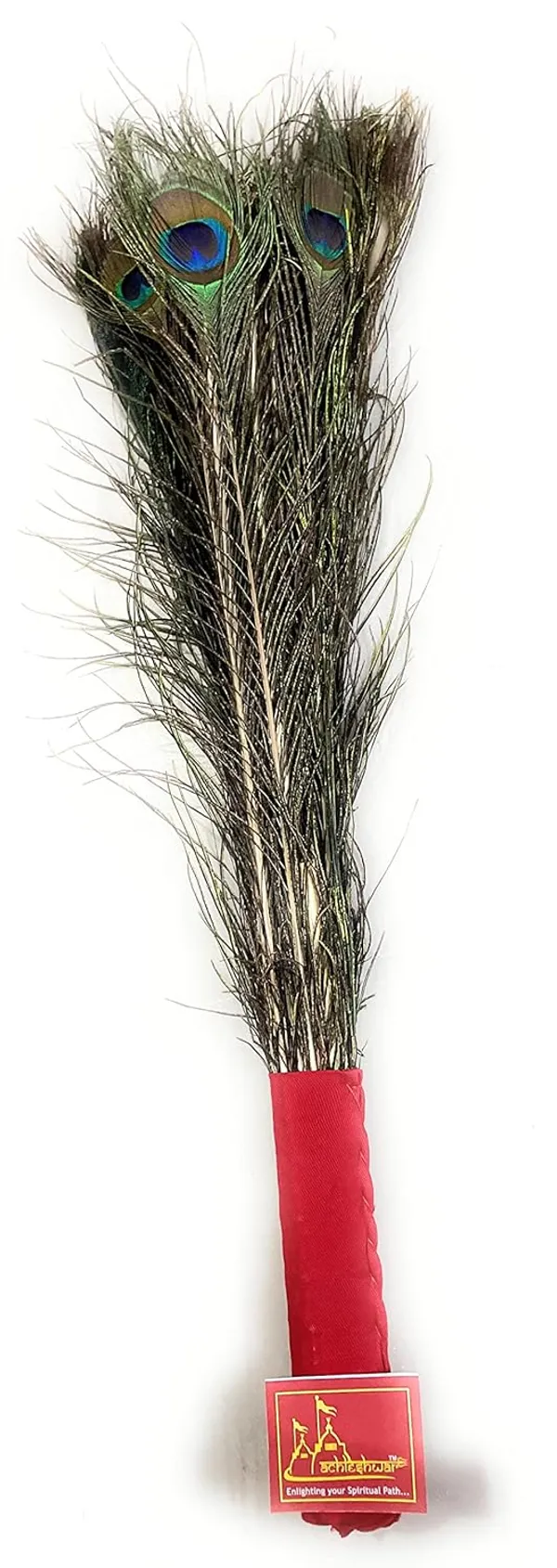 Bunch_Of_10_Real_Peacock_Feathers/Moor_Pankha_Broom/Jhadu_For_Mandir_Cleaning/Suitable_For_Nazar_Suraksha