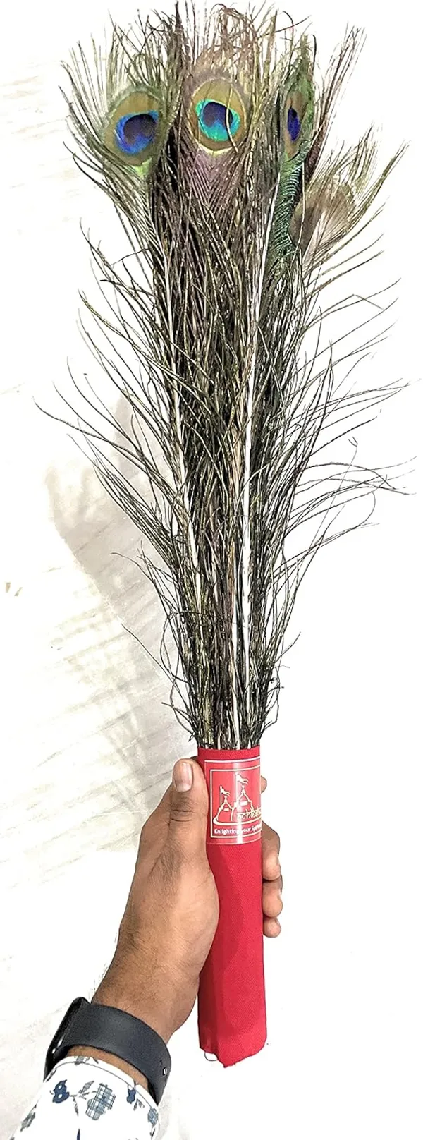 Bunch_Of_10_Real_Peacock_Feathers/Moor_Pankha_Broom/Jhadu_For_Mandir_Cleaning/Suitable_For_Nazar_Suraksha