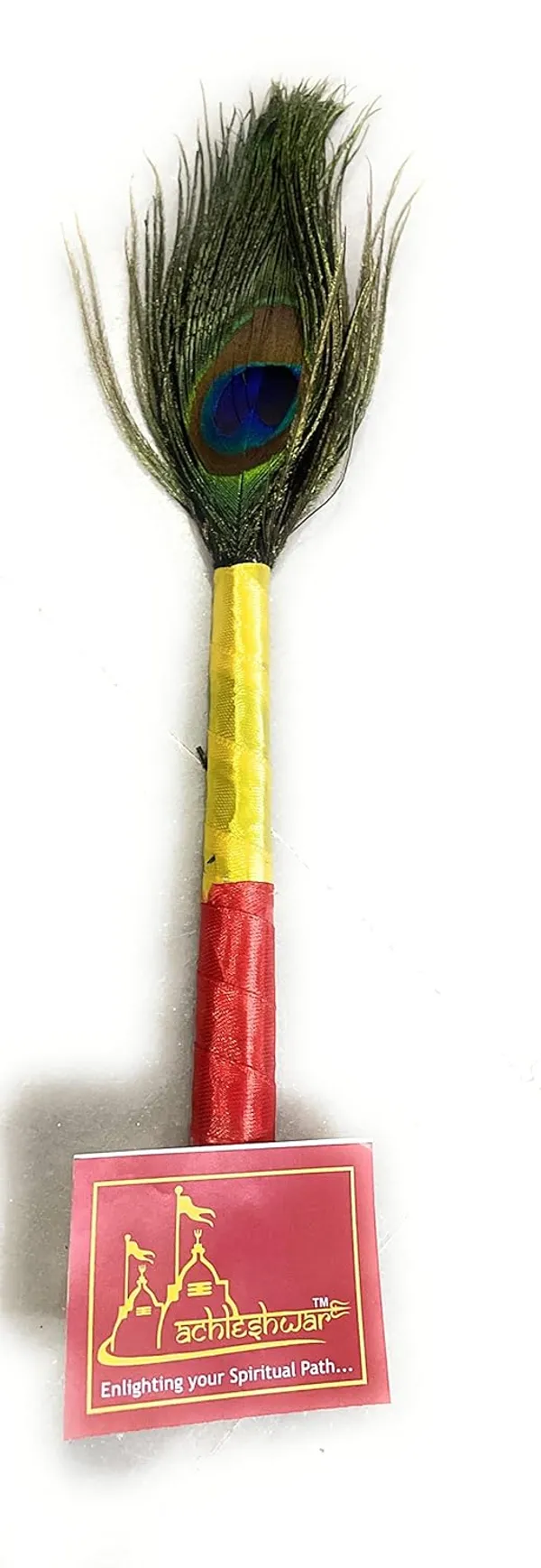 Bunch_Of_2_Real_Peacock_Feathers/Moor_Pankha_Broom/Jhadu_For_Mandir_Cleaning/Suitable_For_Nazar_Suraksha