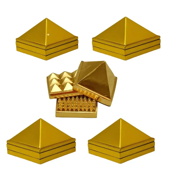 Golden_Three_Layer_Vastu_Metal_Pyramid_(5_Pcs)_For_Vastu_And_Feng_Shui.|Set_Of_3_:_91_Pyramids_In_Total||Golden||Zinc_Metal|(1.5"_X_1.5"_Inch);Ach252